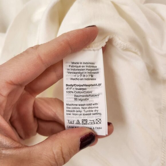 Madewell Texture & Thread Holepunch Flutter Top White Eyelet Shirt Tee Basic S - Picture 6 of 7